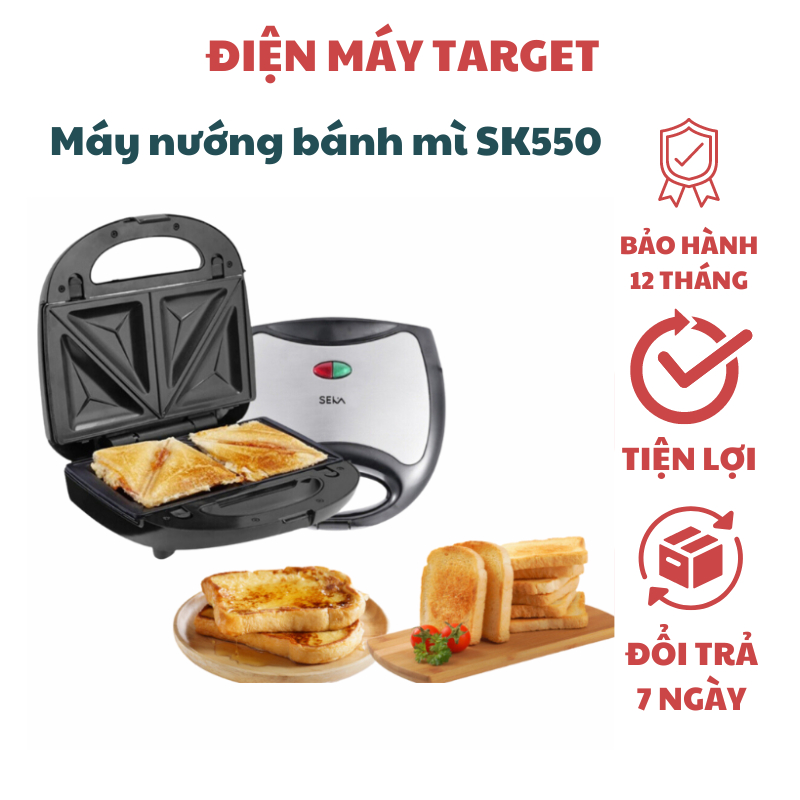 Máy nướng bánh mì, máy kẹp bánh mì sandwich SK550 hàng bảo hành 12 tháng