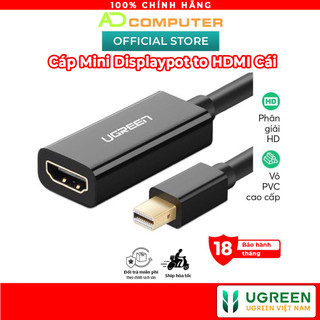 Cáp chuyển đổi mini displayport sang hdmi female ugreen md112 18cm