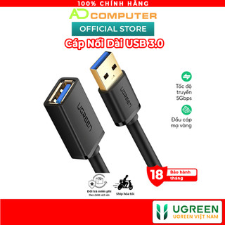 Dây nối dài usb 3.0 mạ vàng dài từ 1-3m ugreen us129 dây dạng dẹt và tròn