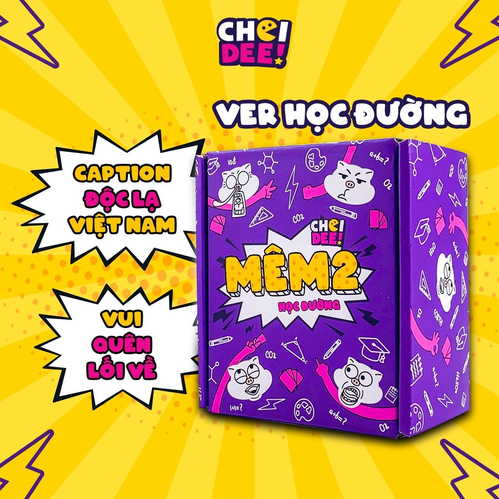 Mêm 2 Bộ bài meme Mêm boardgame Choidee nhiều phiên bản hài hước chơi nhóm cùng bạn bè 130 lá