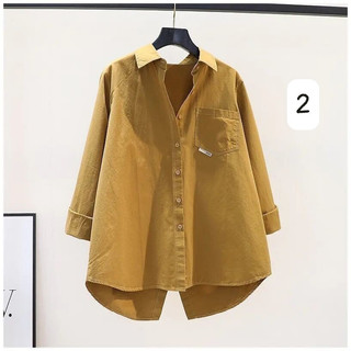Áo sơ mi xẻ tà sau cách điệu nữ
