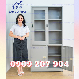 Tủ hồ sơ 2 cánh kính lùa - 2 cửa mở cao cấp - giao hỏa tốc