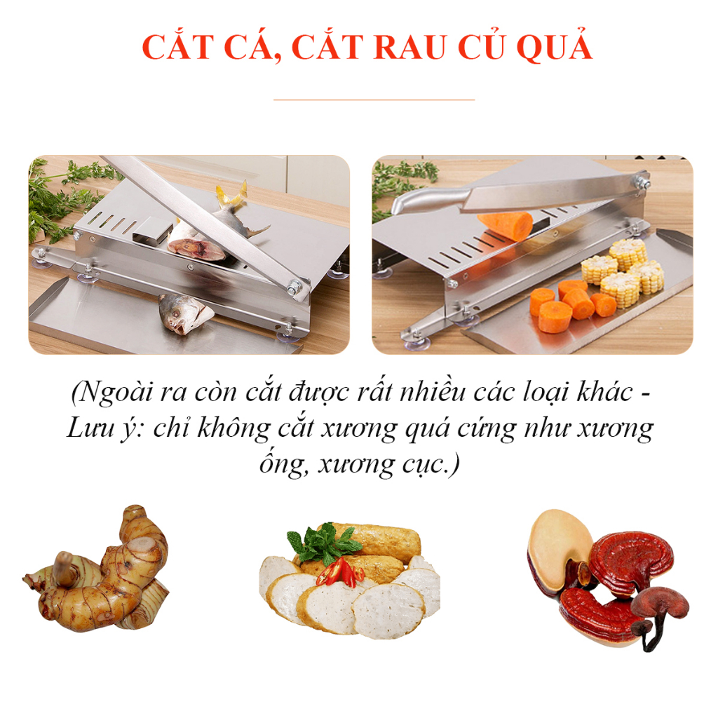 Dao Chặt Gà Chặt Xương Inox Foodcom Thế Hệ Mới, Máy Thái Thịt Đa Năng 3 Phiên Bản Kích Cỡ Siêu Tiện Lợi