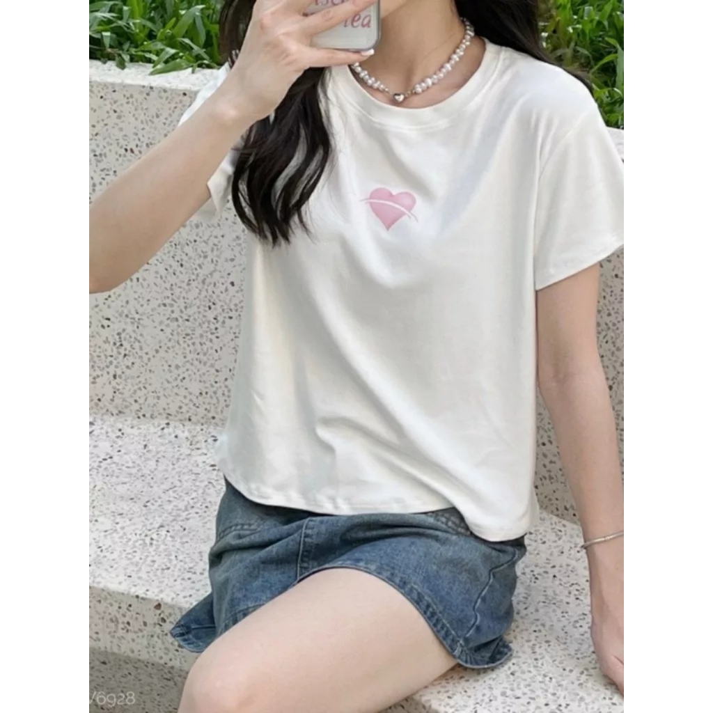 Áo babytee chất zip in hình tim - Retrostyle - Aobabyteehinhtim070_P12K6