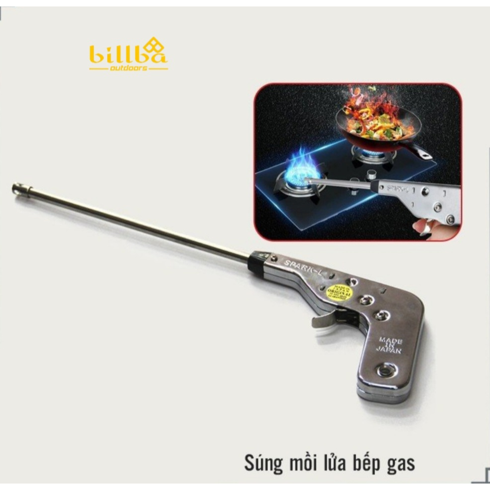 Thanh đánh lửa bằng điện mồi bếp gas. Dùng cây đánh lửa bằng thép không gỉ để mồi bếp ga hàng nhật BB4446 -Billba outd