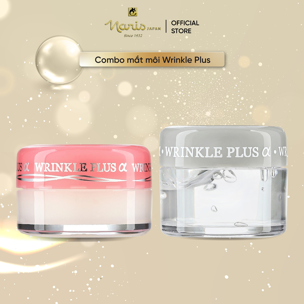 Combo Wrinkle Plus dưỡng môi 10g & Siêu chống nhăn mắt Naris 20g