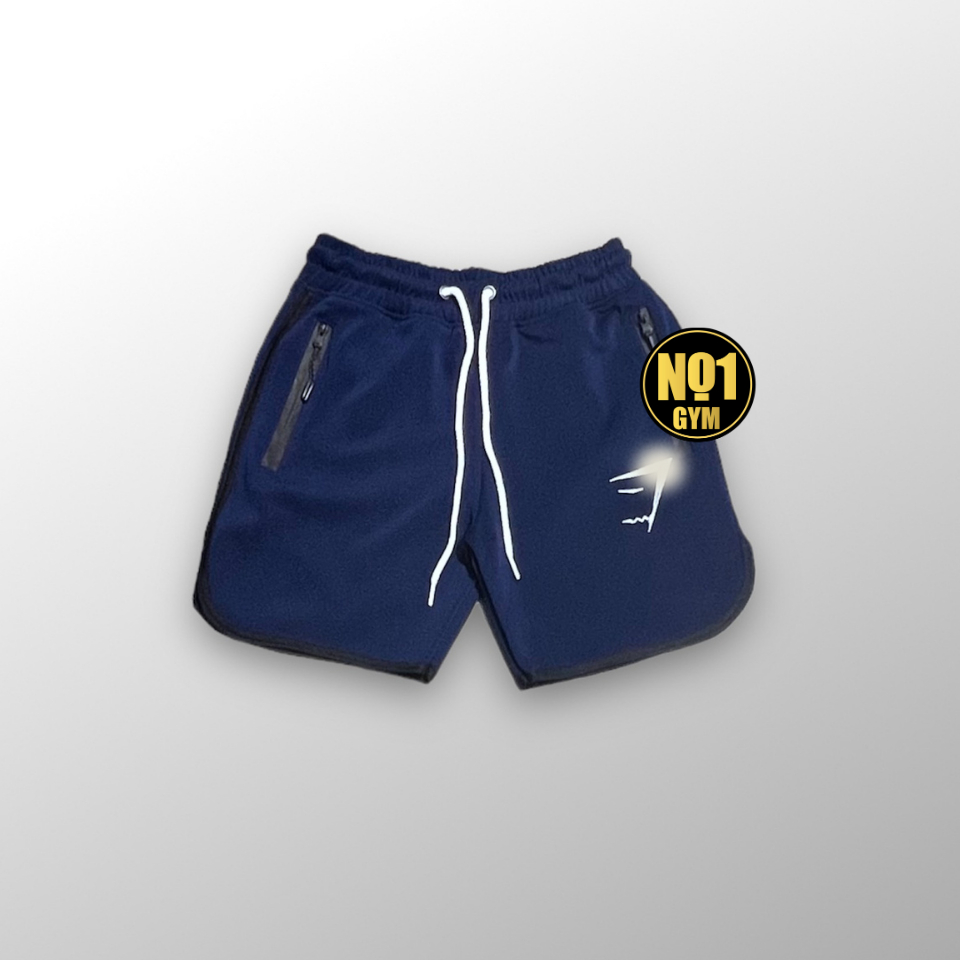 Quần Short Squat Tập Gym, Thể Thao 2 Màu, Túi Khoá Kéo