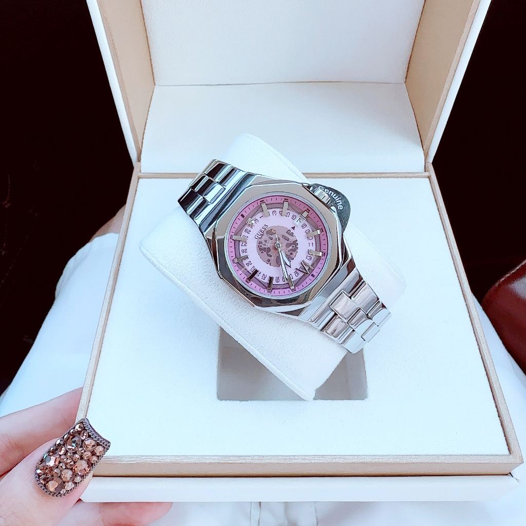 Đồng hồ nữ dây thép Guess Genuine New Season Dial Hồng Tím đằm thắm dịu dàng