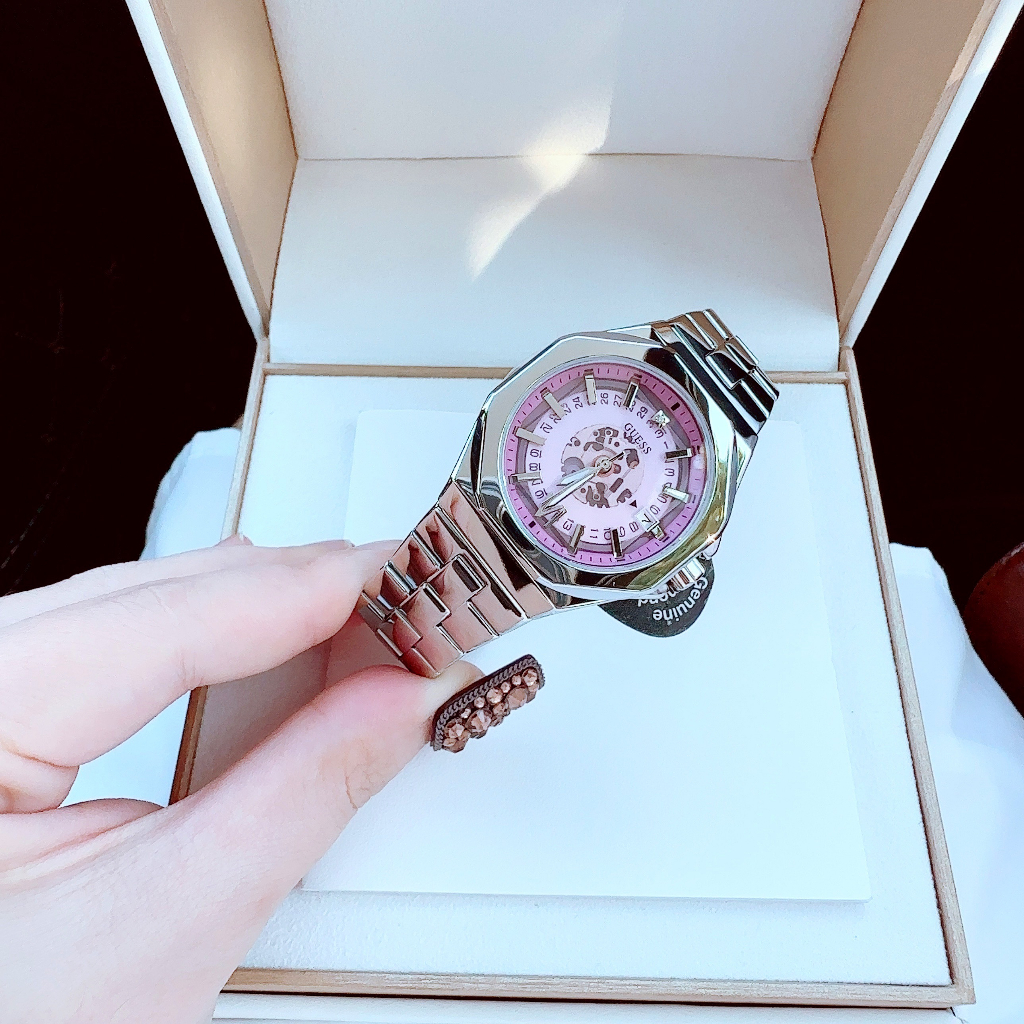 Đồng hồ nữ dây thép Guess Genuine New Season Dial Hồng Tím đằm thắm dịu dàng