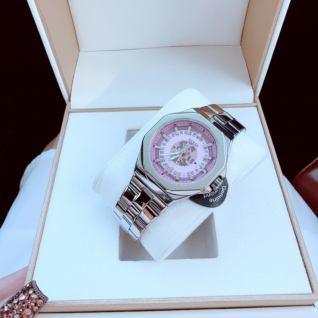 Đồng hồ nữ dây thép Guess Genuine New Season Dial Hồng Tím đằm thắm dịu dàng