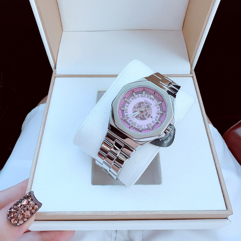 Đồng hồ nữ dây thép Guess Genuine New Season Dial Hồng Tím đằm thắm dịu dàng
