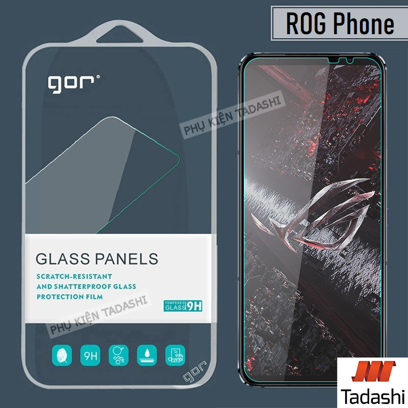Kính cường lực Gor ROG Phone 7/ ROG Phone 7 Ultimate, ROG Phone 6/ 6 Pro Trong Suốt 9H/ Vát 2.5D - H