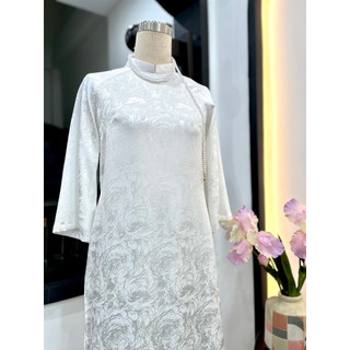 Áo dài lụa tây thi trắng