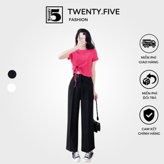 Quần vải Twenty.5 -  dáng dài, có 2 túi và đai quần 3 màu trắng nâu đen chọn size phù hợp 4824