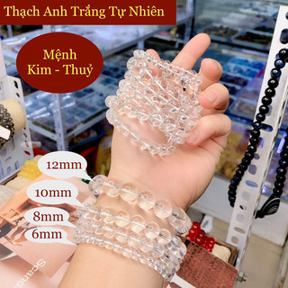 GIÁ SỈ - Đá thạch anh trắng, vòng tay hợp mệnh kim mệnh thuỷ, chuỗi hạt mix vòng đan vòng hanmade
