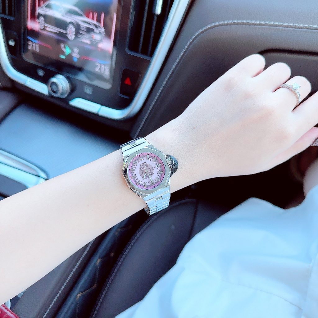 Đồng hồ nữ dây thép Guess Genuine New Season Dial Hồng Tím đằm thắm dịu dàng