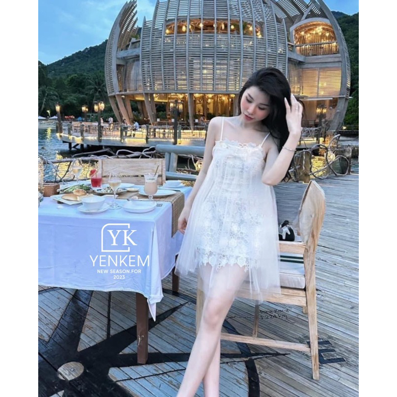VÁY REN HOA PHA LƯỚI TIỂU THƯ