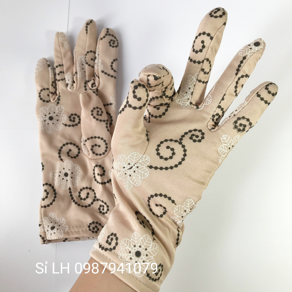 Găng tay chống nắng vải thun 2 lớp dài 25cm nhiều màu Bao tay chống nắng vải thun cotton