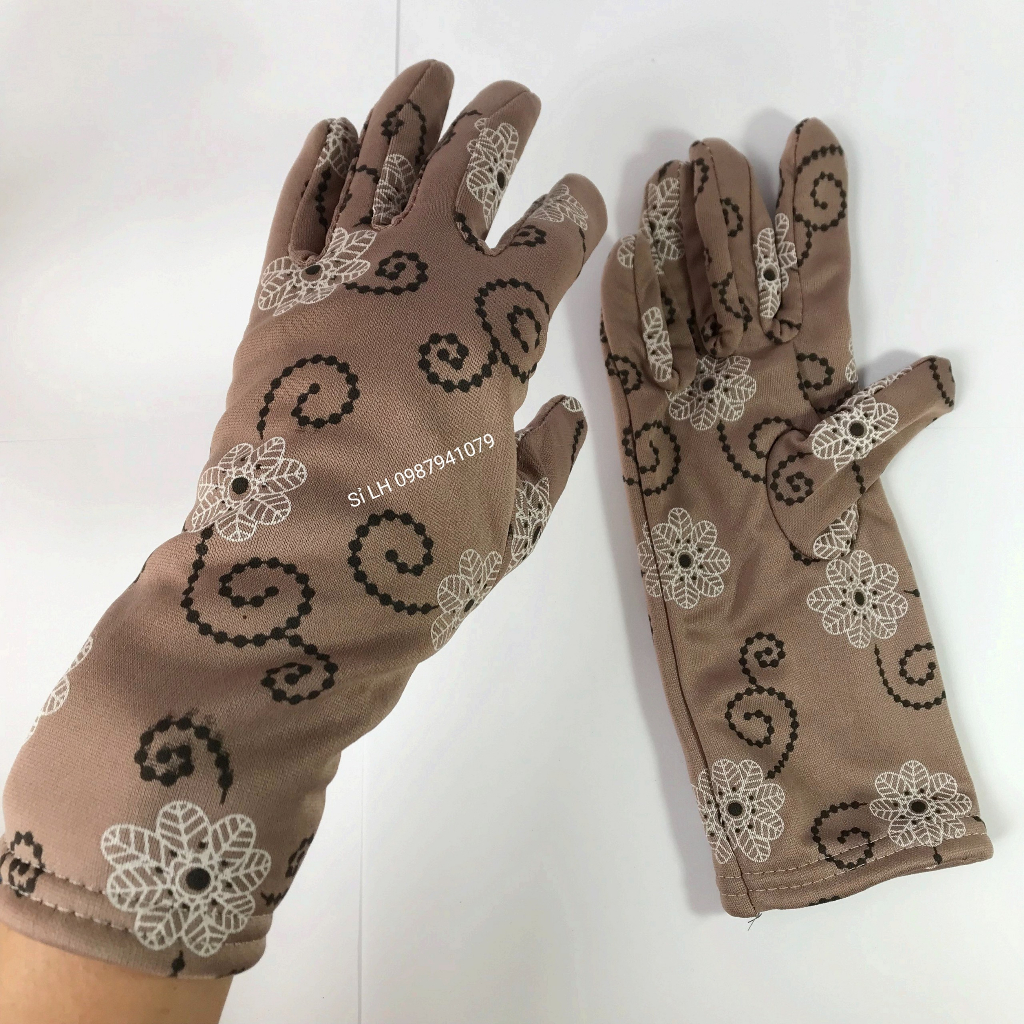 Găng tay chống nắng vải thun 2 lớp dài 25cm nhiều màu Bao tay chống nắng vải thun cotton