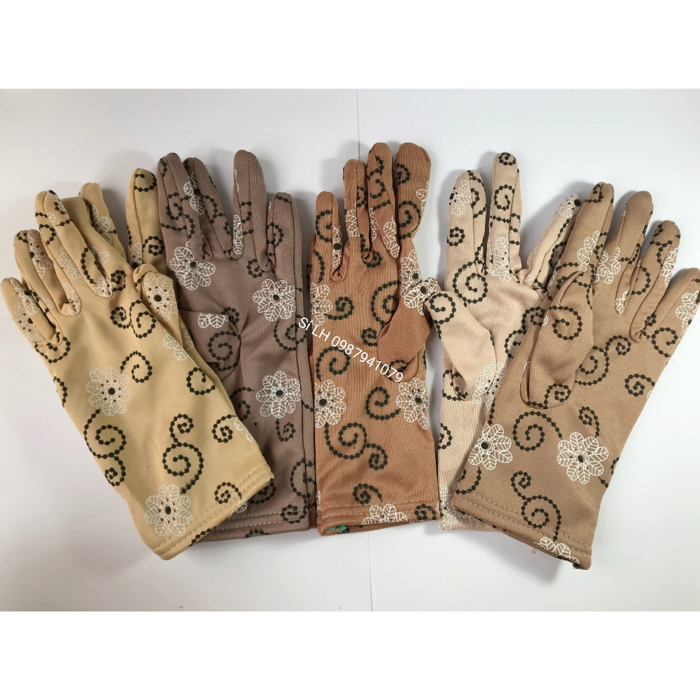 Găng tay chống nắng vải thun 2 lớp dài 25cm nhiều màu Bao tay chống nắng vải thun cotton