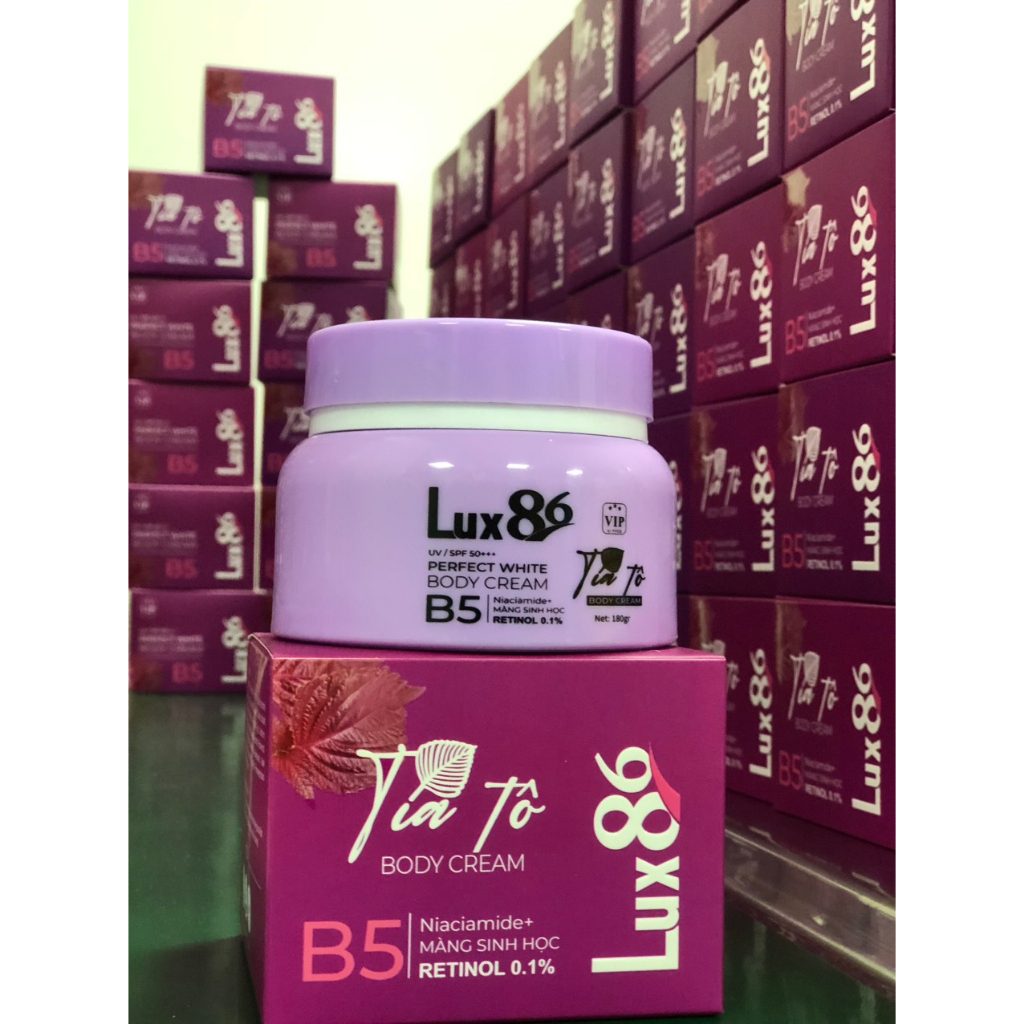 Kem dưỡng trắng da retinol 0.1%Body Tía Tô Lux86 180g
