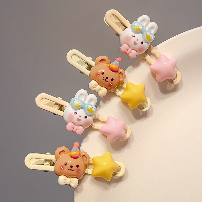 miumiua🔮SANRIO Kẹp Tóc Hình Ngôi Sao / Trái Tim / Phấn Má Hồng mini Dễ Thương 17 Màu Lựa Chọn Phong Cách Nhật Bản