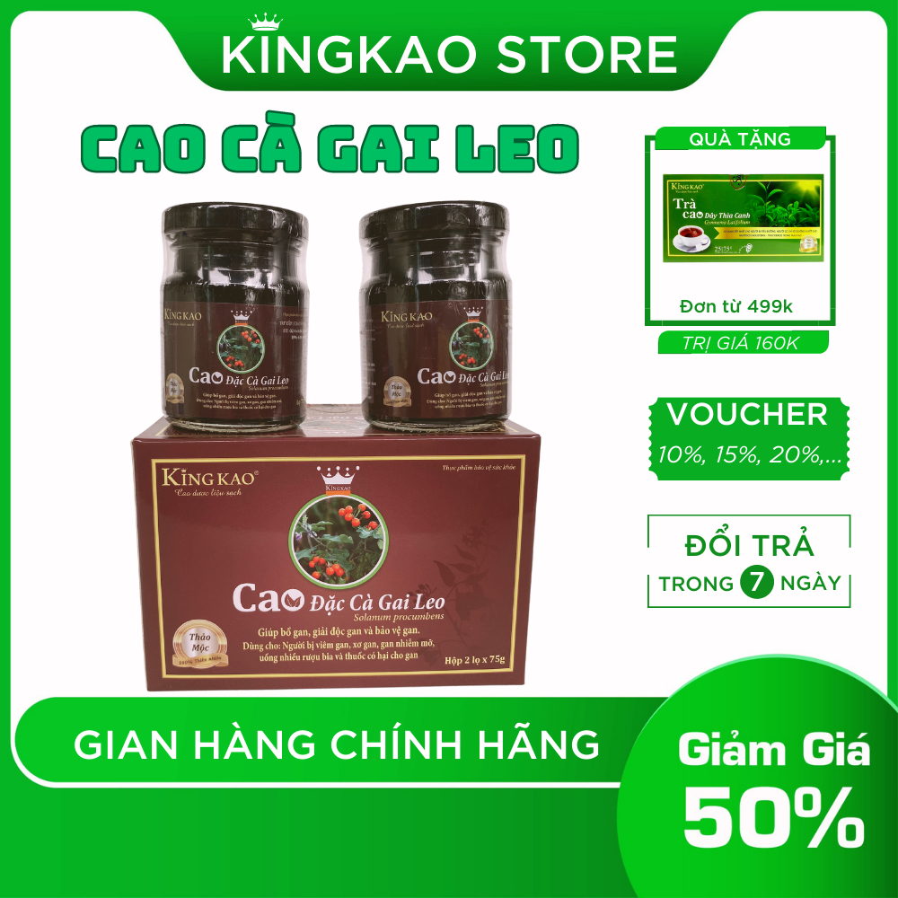 Cà Gai Leo Cao Cà Gai Leo KingKao Giúp Giải Độc Gan Giảm Mỡ Máu Cải Thiện Chức Năng Gan Hộp 2 Lọ 75g