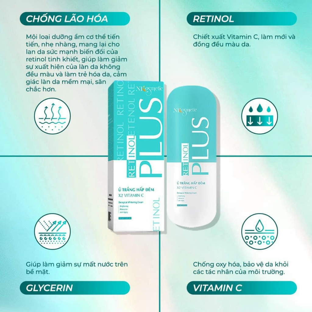 Ủ TRẮNG HẤP ĐÊM RETINOL Plus _NP COSMETIC