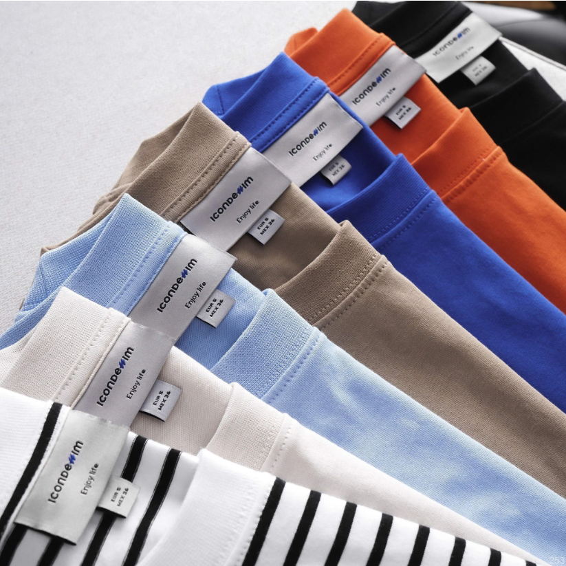 Áo thun nam ICONDENIM Trơn W Logo thêu nổi chất Cotton mềm mại - ATID0253