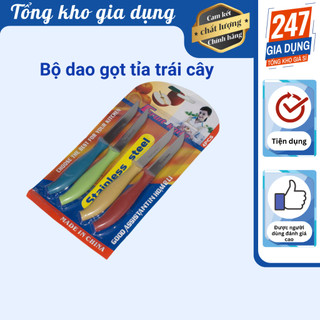Vỉ dao gọt tỉa trái cây 4 màu