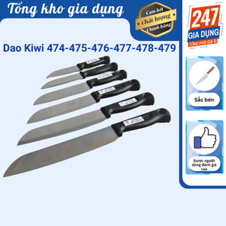 Dao làm bếp kiwi thái lan nhiều size 474-475-476-477-478-479, dao bếp cán nhựa đen