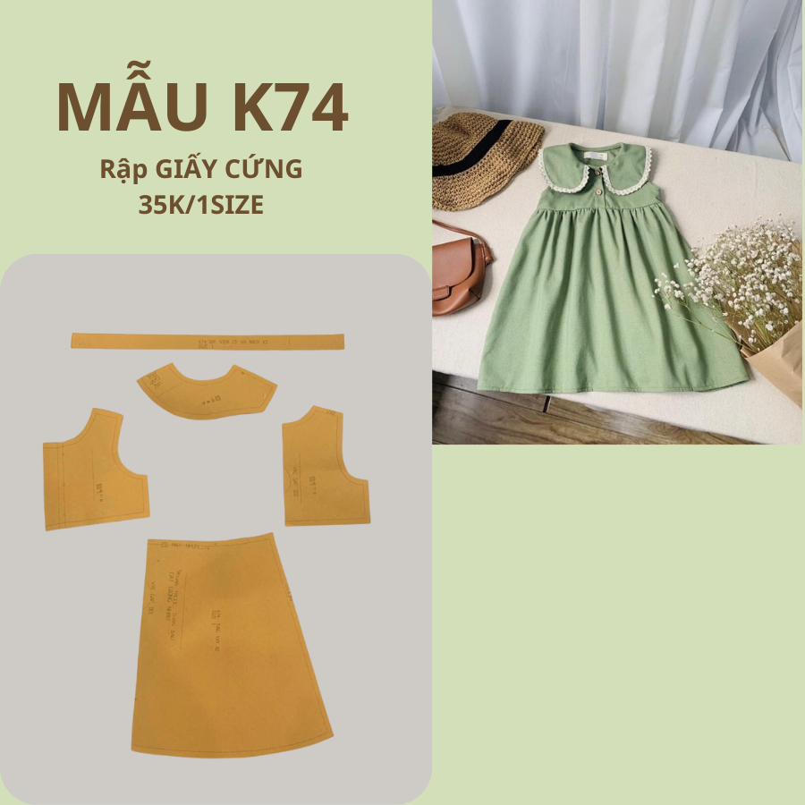 RẬP GIẤY CỨNG CẮT SẴN VÁY BÉ K74