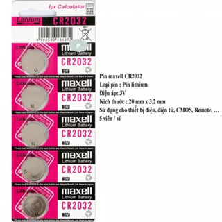 Pin cmos cr2032, cr2025, cr2016 maxell lithium battery 3v
