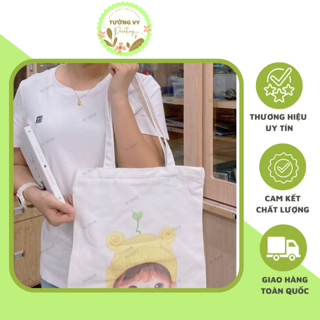 IN HÌNH THEO YÊU CẦU Túi Vải Canvas - Có Nhận In Hình Theo Yêu Cầu ⭐️Tường Vy