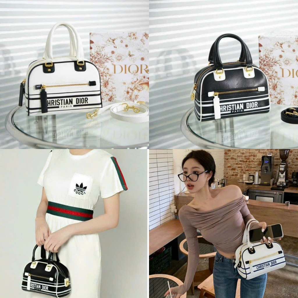 Túi trống Dior Bag cá tính màu trắng - Shop Lynh