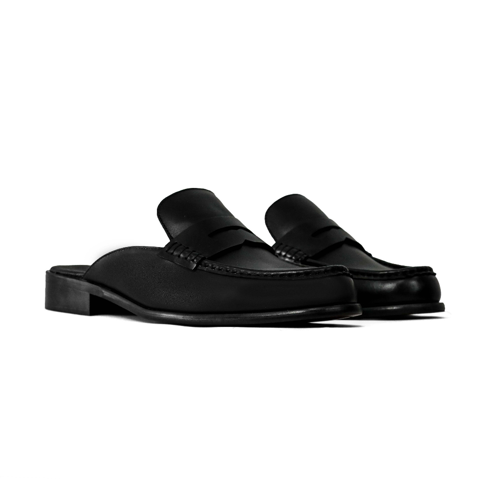 Giày Sục FANGY - The Penny Slipper - Black Leather