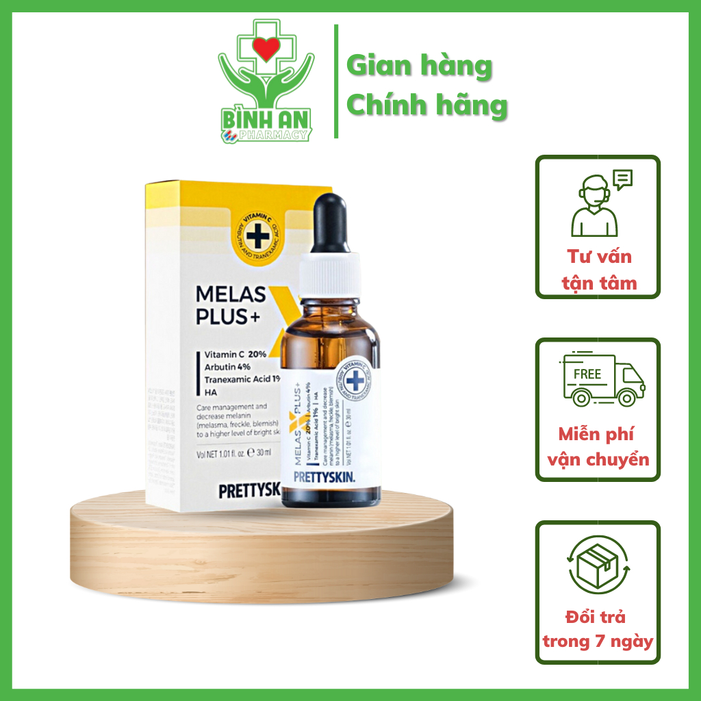 Tinh Chất Serum Melas X Plus PRETTY SKIN, Dưỡng Trắng, Mờ Thâm Nám Hiệu Qủa - 30ml [ Auth Hàn Quốc 100% ]