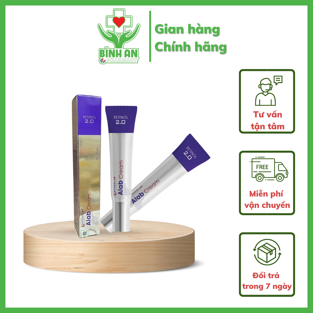 Retinol, Retinol 2.0 Alab Cream Kyung Lab tái sinh làn da giảm dầu nhờn và ngăn ngừa mụn, se khít lỗ chân lông căng bóng