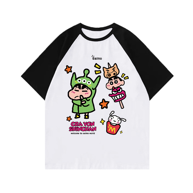 SALMO áo thun mùa hè nữ trắng local brand cartoon cổ tròn bigsize áo phông unisex 100%Cotton Y0377