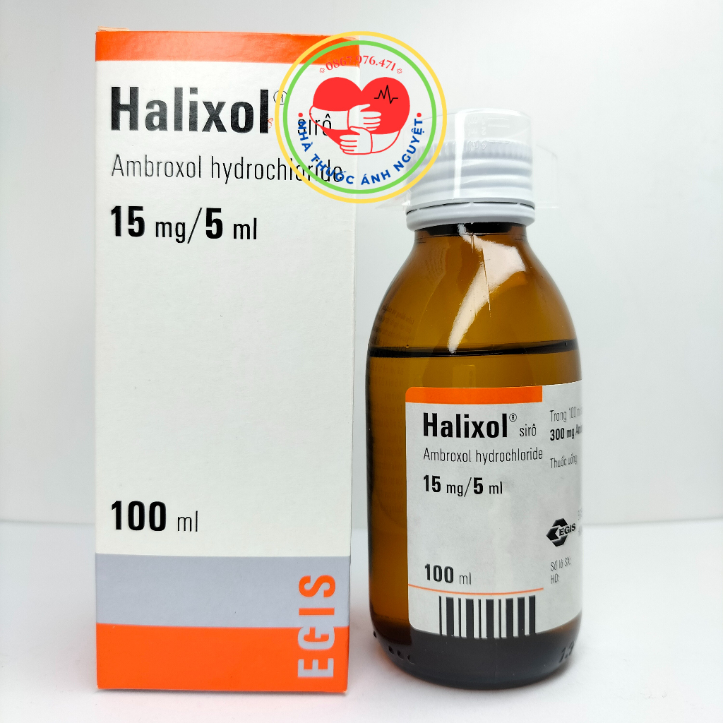 Siro long đờm cho bé Halixol Ambroxol hydrochloride 100ml từ Hungary