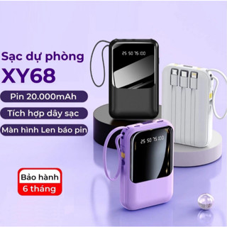 Cục sạc dự phòng 20000mAh SIRITECH tích hợp 3 đầu ra kèm đèn pin led chiếu sáng hiển thị dung lượn pin