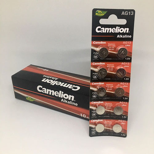 Vỉ 10 viên Pin nút AG13 / LR44 Camelion Alkaline 1.5 V