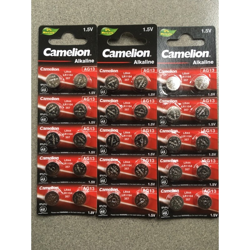 Vỉ 10 viên Pin nút AG13 / LR44 Camelion Alkaline 1.5 V