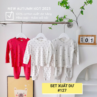 Sét 3 bộ dài tay xuất dư hãng siêu xịn cho bé trai bé gái,bộ dài tay cho bé gái,bộ đai tay xuất dư,bộ dài tay cho bé tra