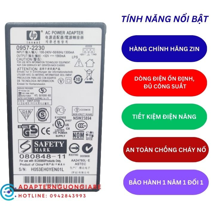 Adapter nguồn cho máy scan HP 3500 F1 4500 Fn1 32v chính hãng