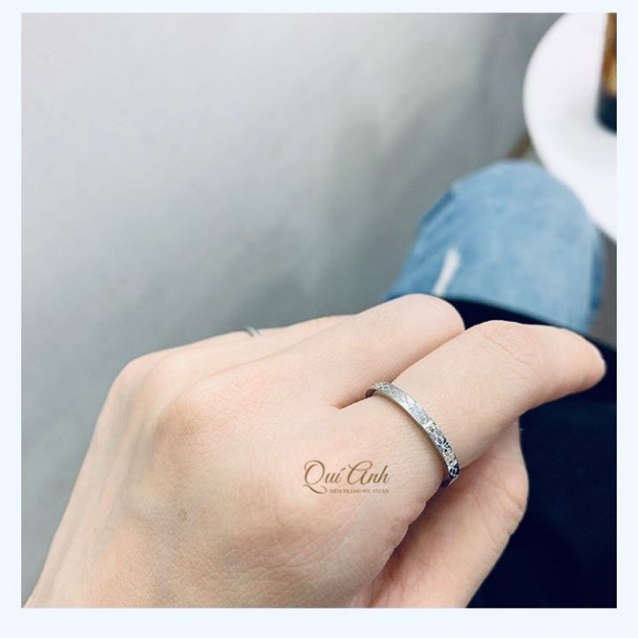 Nhẫn Titan - Nhẫn Titan Họa Tiết Vòng Xoắn Màu Bạc