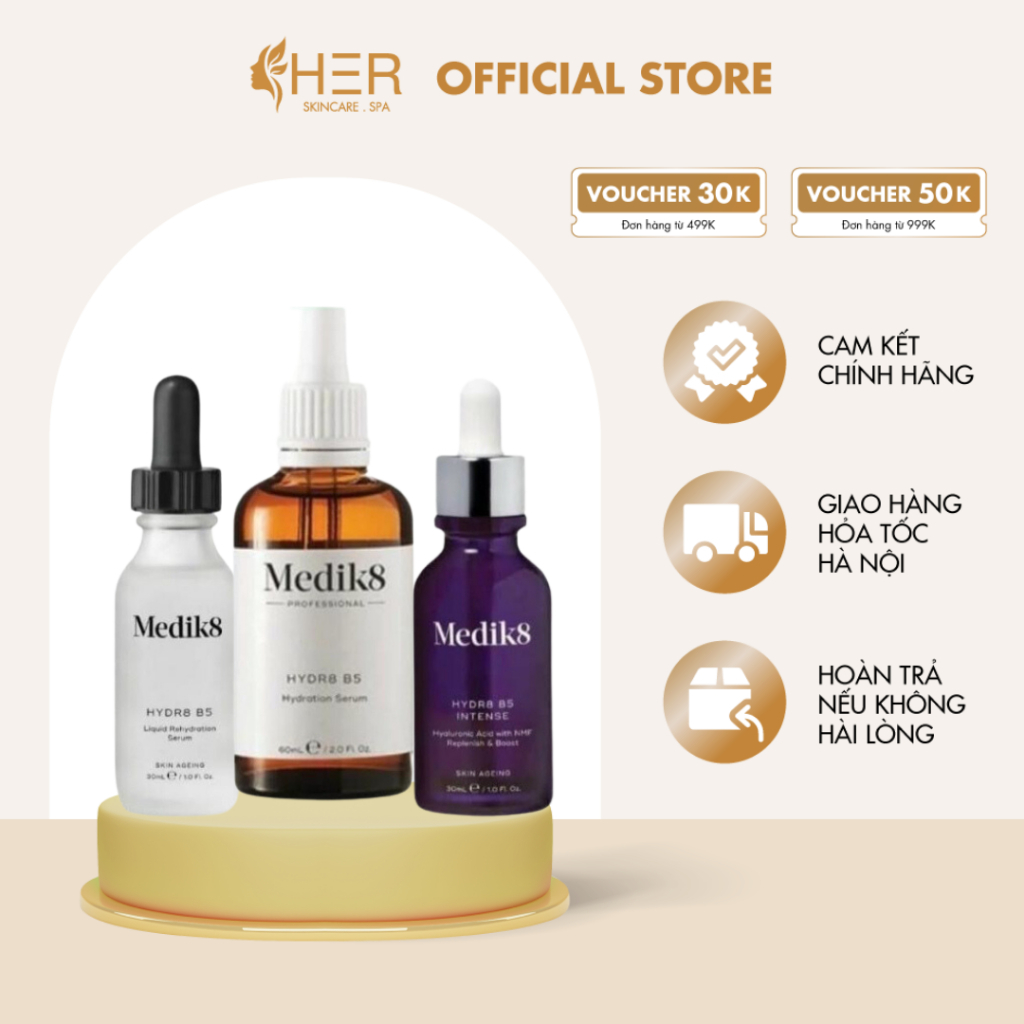 Serum phục hồi cấp ẩm Medik8 Serum Hydr8 B5 Liquid Rehydration Serum 30ml/60ml làm dịu da mặt - Herskincare