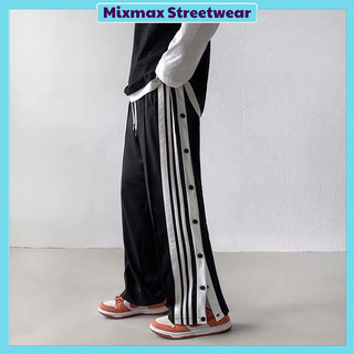 [ORDER-CÓ BIG SIZE] Quần vải ống rộng kẻ sọc đính cúc eo chun Ulzzang hip hop siêu chất ❤️