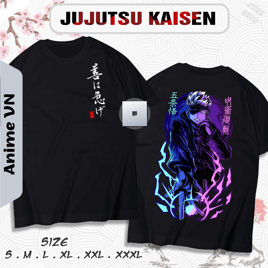 Áo thun Jujutsu Kaisen - BST Áo Anime in hình Gojo mới nhất cực ngầu, Áo thun chất thoáng mát co dãn