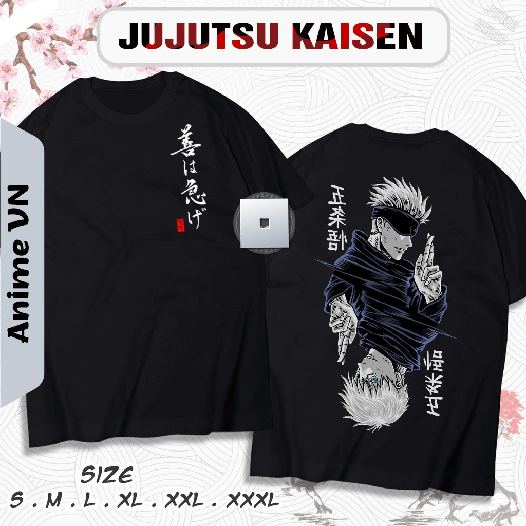 Áo thun Jujutsu Kaisen - BST Áo Anime in hình Gojo mới nhất cực ngầu, Áo thun chất thoáng mát co dãn